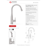 Linkware Elle Brushed Stainless Steel Pull Out Sink Mixer